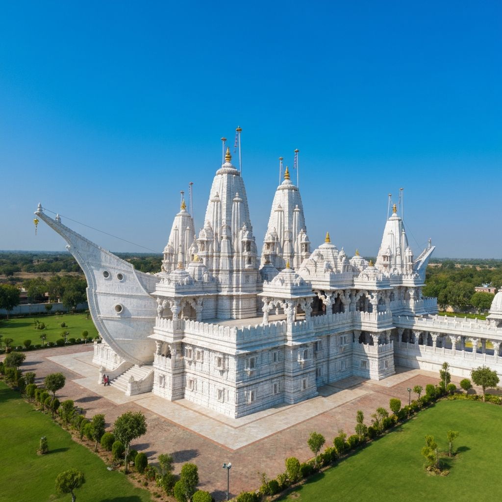Panoramic view of the entire Jahaj Mandir temple complex